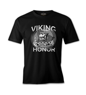 Viking Honor Ship Siyah Erkek Tshirt
