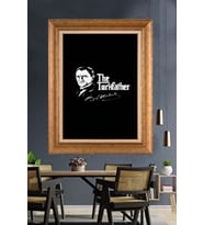 Altın Varaklı Çerçeveli Paspartulu Atatürk Tablo DC1269 (Gold)