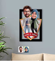 BK Gift Kişiye Özel İsimli Sevgililer Karikatürlü 3D Ahşap Tablo-60