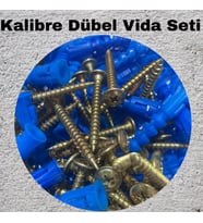 Kalibreli Dübel ve Vida Seti 100 Adet – Pul Başlı. 8mm Dübel