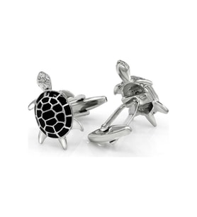 Omark Cotton Sicily Turtle Kol Düğmesi (Siyah Beyaz)