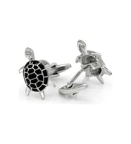 Omark Cotton Sicily Turtle Kol Düğmesi (Siyah Beyaz)