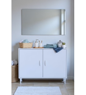 Eliusta Sabir 95 cm 2 Raflı Beyaz Banyo Mutfak Dolabı 3 Bölmeli Çok Amaçlı Dolap 95x75x32,5 cm Düzenleyici