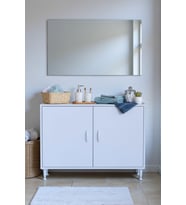 Eliusta Sabir 95 cm 2 Raflı Beyaz Banyo Mutfak Dolabı 3 Bölmeli Çok Amaçlı Dolap 95x75x32,5 cm Düzenleyici
