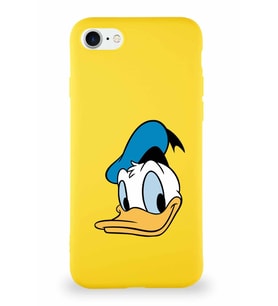 Apple iPhone 7 Soft Premier Kapak Donald Duck-B Tasarımlı Silikon Kılıf - Sarı (Şeffaf)