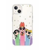 Iphone 14 Plus Uyumlu Powerpuff Girls Desenli Şeffaf Telefon Kılıfı