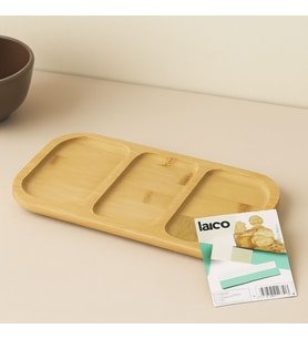 Bambu 3 Bölmeli Sunum Tepsisi 25x14 cm