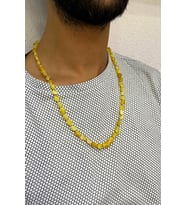 Çakıl Kesim Model Kaya Damla Kehribar Kolye