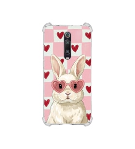 PrintiFy Xiaomi Mi 9t Pro ile Uyumlu Pembe Pötikare Serisi Pembe Zıpzıp Tasarımlı Uv Baskılı Köşe Korumalı Antişok Kılıf