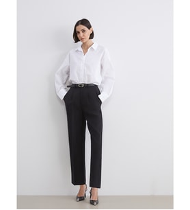LCW Vision Siyah Beli Kemerli Loose Fit Kadın Pileli Pantolon