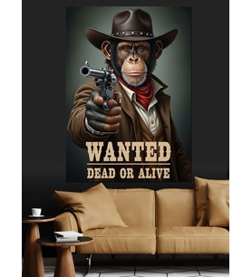 Wanted Kovboy Poster Retro Dekoratif Kanvas - Mdf Ahşap Tablo