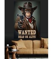 Wanted Kovboy Poster Retro Dekoratif Kanvas - Mdf Ahşap Tablo