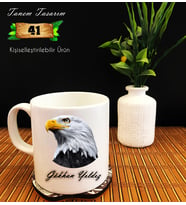 Kara Kartal (kşiye özel tasarım isim yazılabilir)- Porselen Kupa