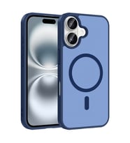 iPhone 16 Kılıf M-safe Şarj Özellikli Babet Kılıf (Mavi)