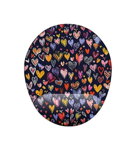 Kalpler Desenli Bilek Destekli Kaymaz Buruşmaz Kırılmaz Mouse Pad