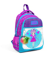 Coral High Kids Pembe Mavi Peri Desenli Simli Üç Bölmeli Okul Sırt Çantası 23484