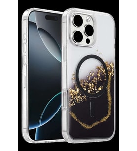 Onegif iPhone 16 Pro Max Lotus Simli Magsafe Kapak - Siyah