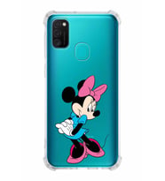 Samsung Galaxy M30s  Köşe Korumalı Antişok Kapak Minnie Mouse Tasarımlı Şeffaf  Kılıf