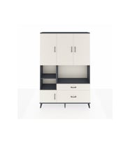 Arges Gardrop 7 Raflı 2 Çekmeceli 5 Kapaklı 132x30x195 Antrasit-Aytaşı