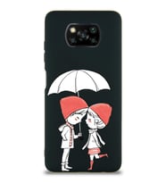 Xiaomi Poco X3 Pro Uyumlu Lansman Kılıf Aşk Tasarımlı İçi Kadife Kapak-Siyah (Şeffaf)