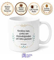 Kendine İnan Temalı Baskılı Kupa Bardak Motivasyon Hediye