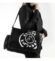 Siyah Totoro Baskılı Unisex Postacı Çantası