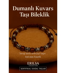 Sertifikalı Dumanlı Kuvars Taşı Bileklik 6x6 mm Fasetli – Koruma ve Topraklanma Taşı (Çok Renkli)