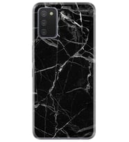 Kılıfland Samsung Galaxy A02S Kılıf Desenli Silikon Resimli Kapak Fragile Black Mermer Kılıf 1378