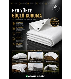4 x 8 Beyaz Çadır Brandası Su Geçirmez UV Katkılı Dört Mevsim Branda