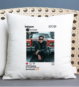 Kişiye Özel İnstagram Tasarım Fotoğraflı Kare Yastık