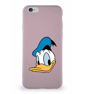 Apple iPhone 6S Soft Premier Kapak Donald Duck-B Tasarımlı Silikon Kılıf - Pudra (Şeffaf)