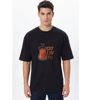 Oversize Tişört Baskı %100 Pamuk Unisex Oversize T-Shirt - Çaylavyu Model