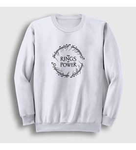 Presmono Unisex Beyaz V2 Yüzüklerin Efendisi Güç Yüzükleri Rings Of Power Sweatshirt 363339tt (Beyaz)