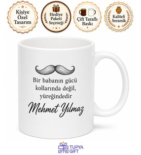 Benzersiz Baba Yazılı Özel Kupa Bardak Babalar Günü Hediyesi Baskılı