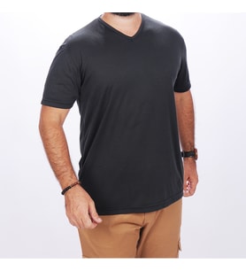 V yaka Tshirt 30/1 Süprem Füme (Renksiz)
