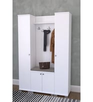 Montana 5 Kapaklı Portmanto Takımı, Askılık, Vestiyer Beyaz