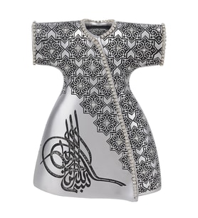 Osmanlı Tuğralı Kristal Taşlı Zarif Kaftan Dini Hediyelik Biblo Gümüş (Çok Renkli)