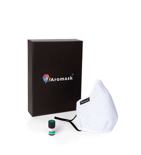Aromask Okaliptüs Uçucu Yağ ve Pedli Beyaz Maske
