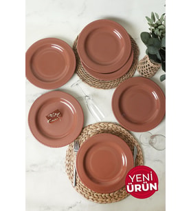 Keramika Kahverengi Bella Servis Tabağı 27 Cm 6 Adet 605