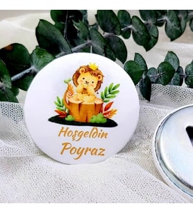 15 Adet Aslancık Baskılı Açacak Magnet Yenidoğan Hediyelik-
