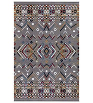 Gri Viskon Altı Kaymaz Modern Desenli Halı-0040