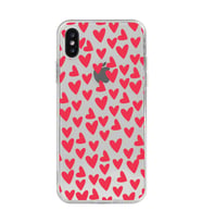 Iphone X / Xs Uyumlu Kalp Desenli Şeffaf Telefon Kılıfı