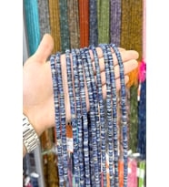 Sodalit Taşı Rondela Kesim Parlak 6x1mm Doğal Taş Dizi