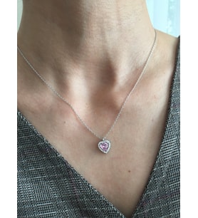 Zeta Jewel 925 Ayar Gümüş Pembe Kalp Kolye-Zarif ve Romantik Tasarım - Özel Hediye Kutulu