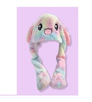 Işıklı Oynar Kulaklı Peluş Kawaii Figürlü Şapka Rainbow Rengarenk