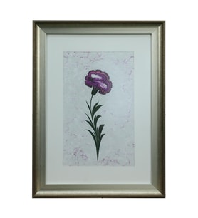 e38 EL İŞÇİLİĞİ EBRU ZEMİNLİ KARANFİL  EBRU TABLO 55*41 CM-6470