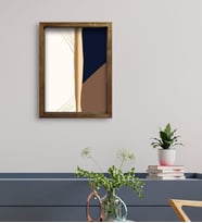 BK Gift Otel Odası Konseptli Doğal Masif Ahşap Çerçeveli Tablo 45x65cm-53