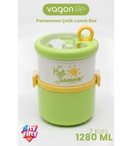 1280 ML 2 Kat Sızdırmaz 304 Paslanmaz Çelik Bento Lunch Box Yeni Nesil Sefer Tası -FFLBOX12167