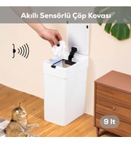 Porsima Me-06 Hareket Sensörlü 9lt Sessiz Banyo Mutfak Çöp Kovası