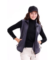 Monox Kadın Slim Fit Tam Fermuarlı Polar Yelek (Füme)